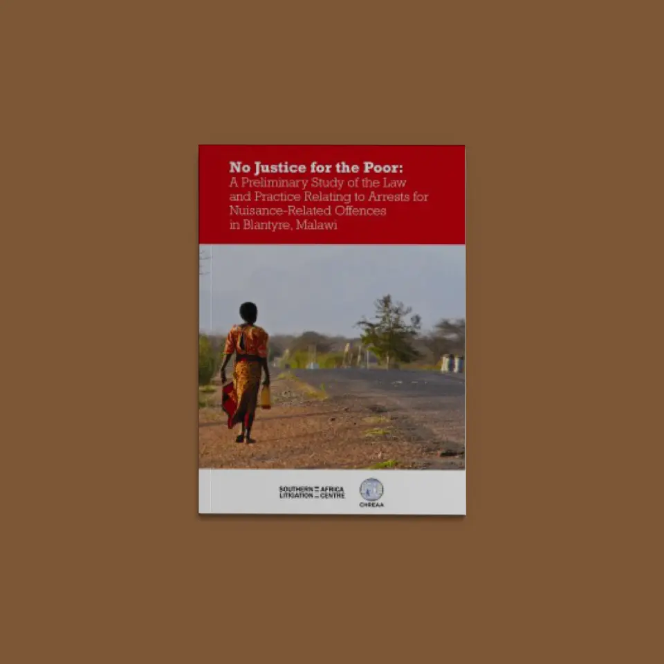 a preliminary study of the law and practice relating to arrests for nuisance related offences in blantyre malawi